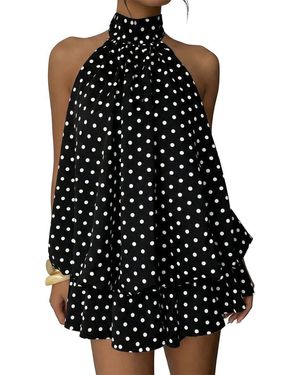 BELLA DESERT Halter Mini Dress - Black