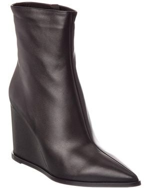 Gianvito Rossi Dnu Pack Hamnes 85 Leather Wedge Boot - Brown