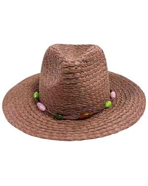 Nicole Miller Straw Panama Hat - Brown