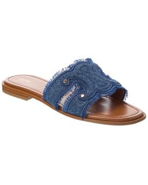 Celine Marina Fringed Demin Sandal - Blue