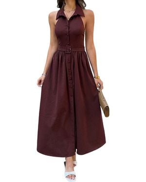Olivia Taylor Shirt Maxi Dress - Purple