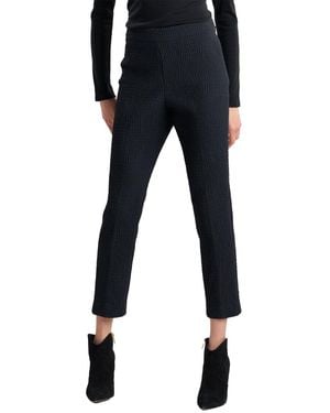 Natori Textured Cotton Jacquard Side Zip Ankle Pant - Blue