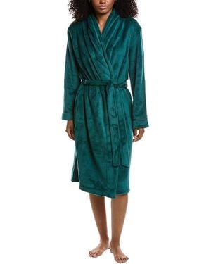 Ellen Tracy Plush Wrap Robe - Green