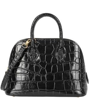 Tiffany & Fred Paris Mini Croc-Embossed Leather Satchel - Black