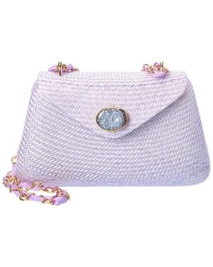 Rafe New York Rocio Straw Shoulder Bag - Purple