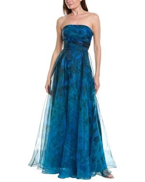 Rene Ruiz Strapless A-Line Subtle Sweetheart Neckline Gown - Blue
