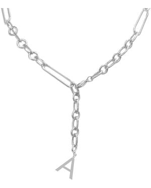 Jane Basch Cool Steel Stainless Steel Initial Y Necklace (a-z) - Metallic