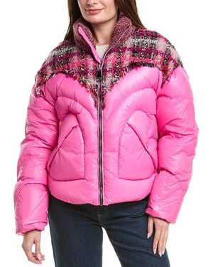 Khrisjoy Tweed Puffer Jacket - Pink