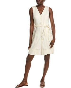 Maggy London Tie Waist Linen-Blend Midi Dress - Natural
