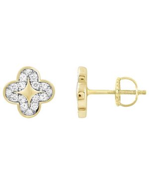 Ethos Creations Brilliant Bloom 14K 0.20 Ct. Tw. Lab-Grown Diamond Earrings - Metallic