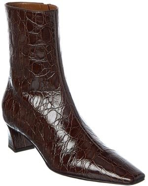 Giuseppe Zanotti Brenda 45 Croc-Embossed Leather Boot - Brown