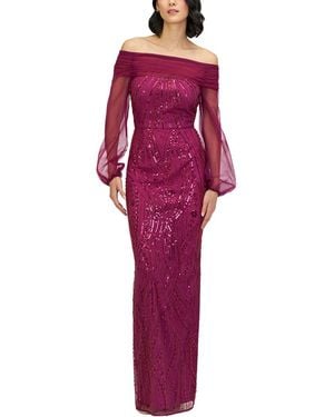 JS Collections Savannah Column Gown - Purple