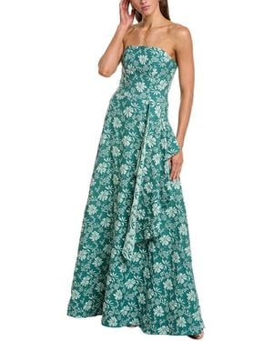 Rene Ruiz Strapless A-Line Side Drape Gown - Green