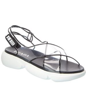Prada Vinyl & Leather Sandal - Metallic