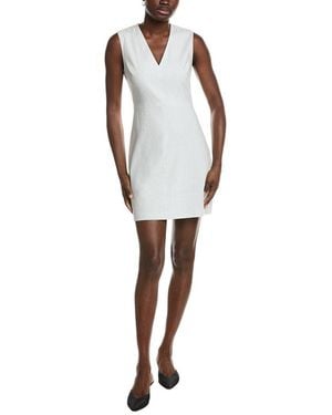 Theory Fitted Linen-Blend Sheath Dress - White