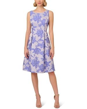 Adrianna Papell Sleeveless Printed Jacquard Short Dress - Blue