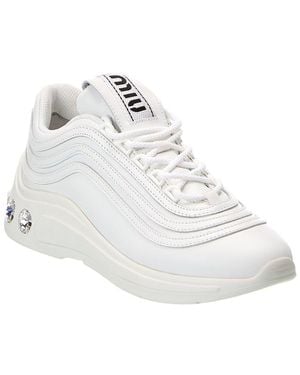 Miu Miu Mui Miu Leather Trainer - White