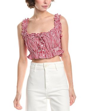 WeWoreWhat Ruffle Crop Top - Red