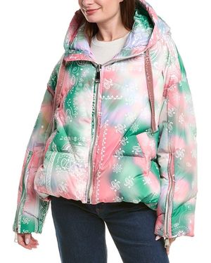 Khrisjoy Khris Bandana Velour Puffer Jacket - Grey