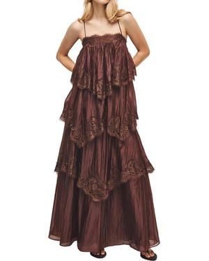 Linda Charm Embellished Maxi Dress - Brown