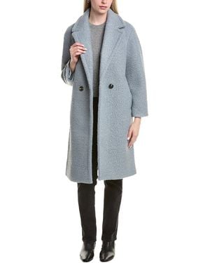 Tahari Ivy Medium Boucle Coat - Blue