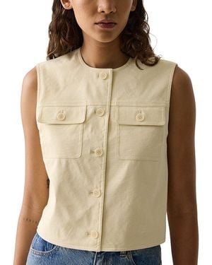 Theory Linen-Blend Vest - Natural