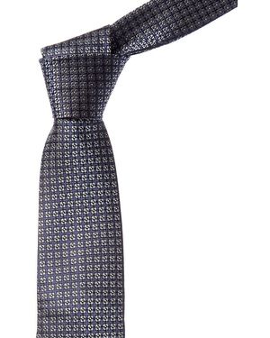 Canali Squares Silk Tie - Blue