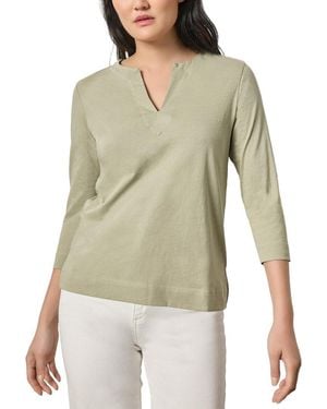 Lilla P Side Split Neck Top - Green