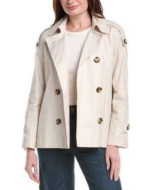 Sam Edelman Cropped Double-Breasted Swing Jacket - Natural