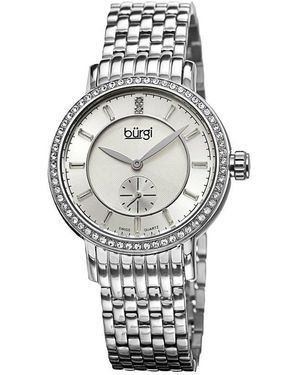 Burgi Burgi Stainless Steel Diamond Watch - White