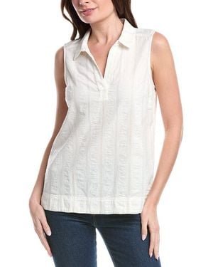 Tommy Bahama Palm View Linen-Blend Popover Top - White