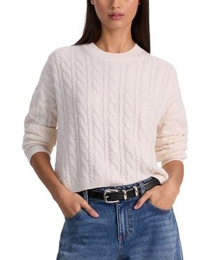 Alice + Olivia Cecilie Crop Cable Cashmere-Blend Pullover - Grey