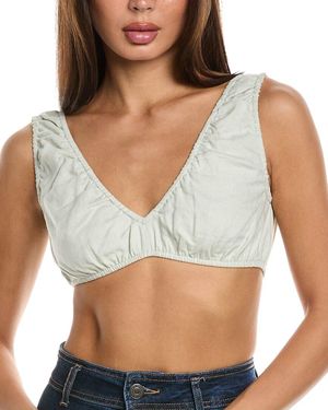 WeWoreWhat Bralette Linen-Blend Top - Green