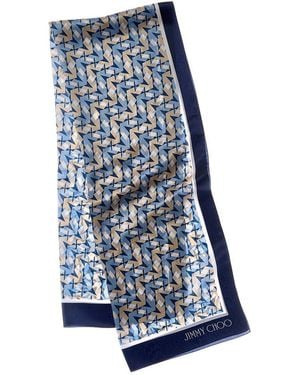 Jimmy Choo Silk Scarf - Blue