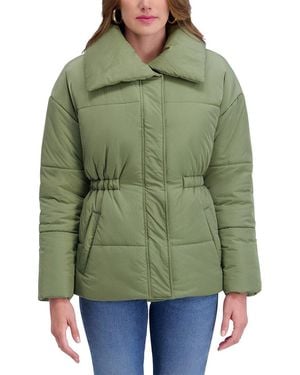 Kensie Crinkle Puffer Jacket - Green
