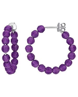 Rina Limor 3.99 Ct. Tw. Amethyst Hoop Earrings - Purple