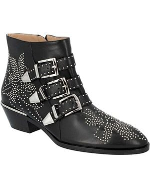 Chloé Lambskin Leather Susanna Bootie, Never Worn (Authentic Pre- Loved) - Black