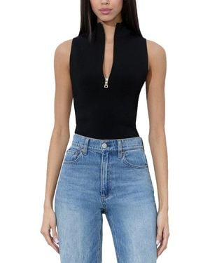 Alice + Olivia Leighton Mock Neck Top - Blue