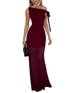 LOEY Solid Maxi Dress - Red