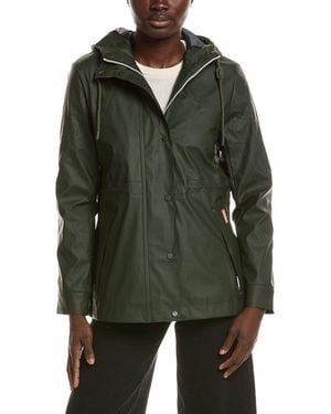 HUNTER Abbey Rubberized Short Rain Jacket - Green
