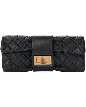 CHANEL Quilted Leather Re-Issue Clutch (Authentic Pre-Loved) - Black