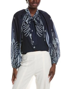 Kobi Halperin Shiloh Print Chiff Blouse - Blue