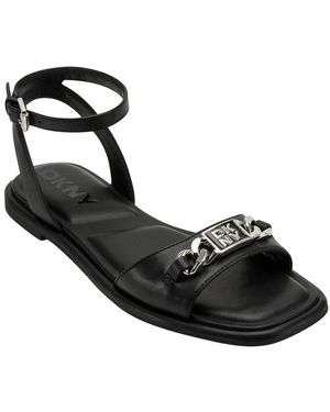 DKNY Flat Ankle Strap Sandal - Black