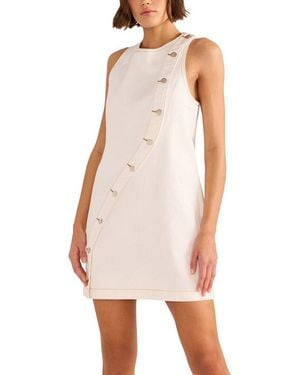 MINKPINK Tabitha Wave Button Mini Dress - White