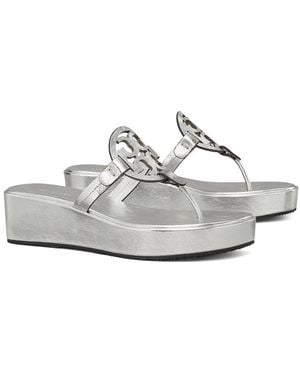 Tory Burch Miller Leather Wedge - White
