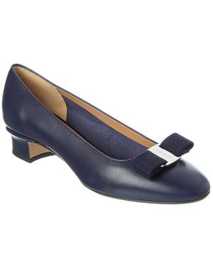 Ferragamo Vara 2.0 Leather Pump - Blue