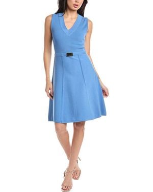 St. John Flared Knit Midi Dress - Blue