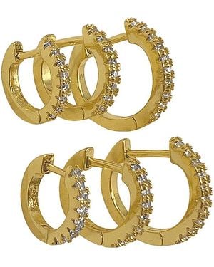 Adornia 14k Plated Huggie Hoops - Metallic