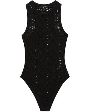 Reiss Francesca High Neck Bodysuit - Black