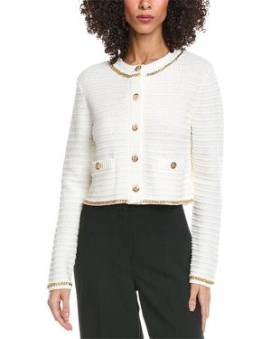 Toccin Cecilia Textured Cotton Knit Jacket - White